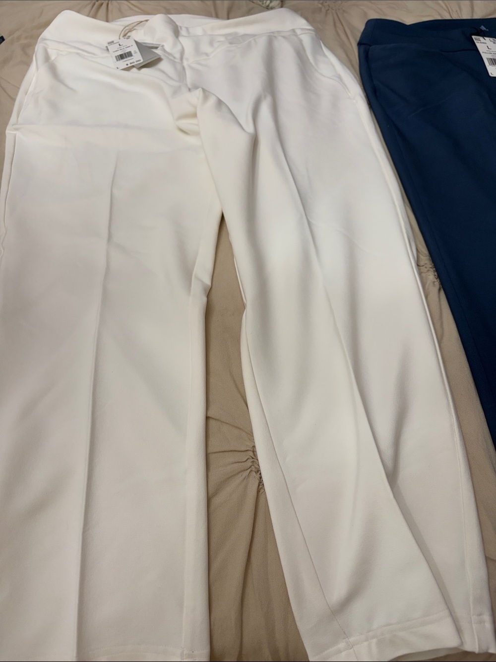 adidas White Straight-Leg Women's Pants